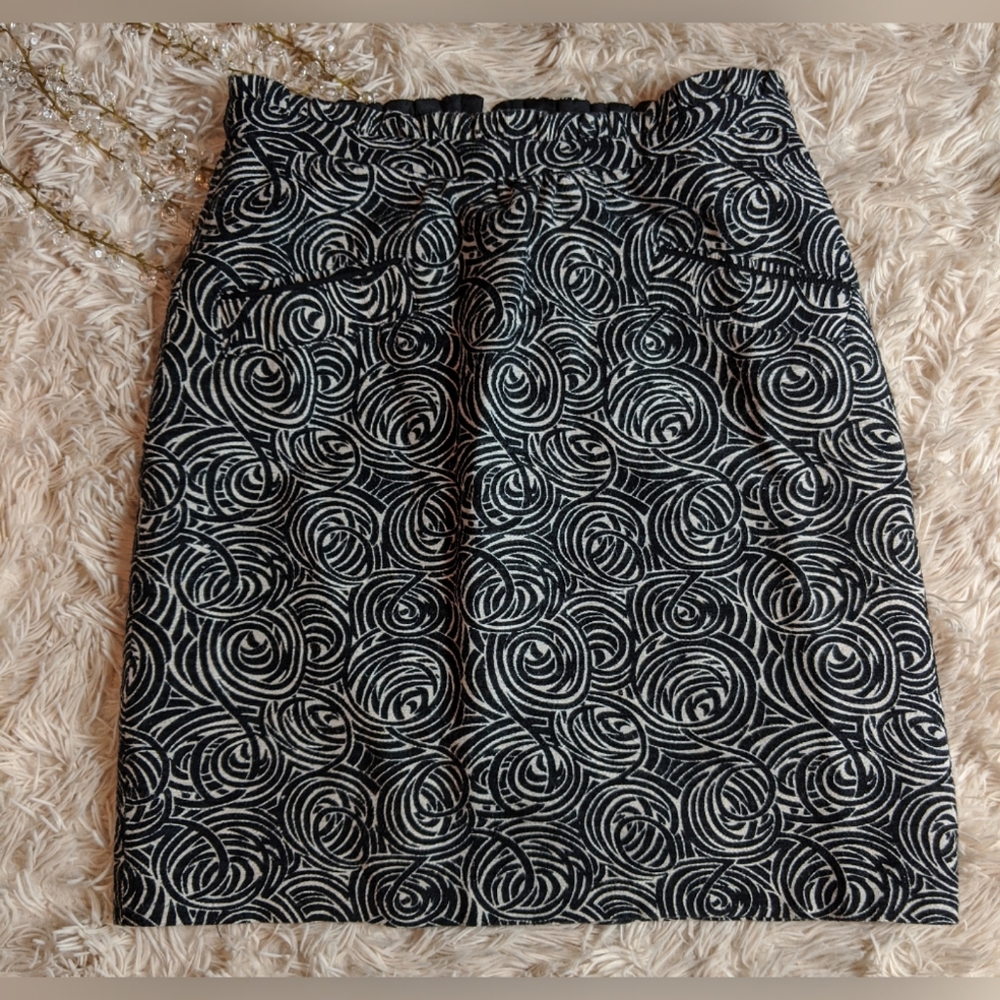 Elevenses Anthro Swirl Rose Skirt